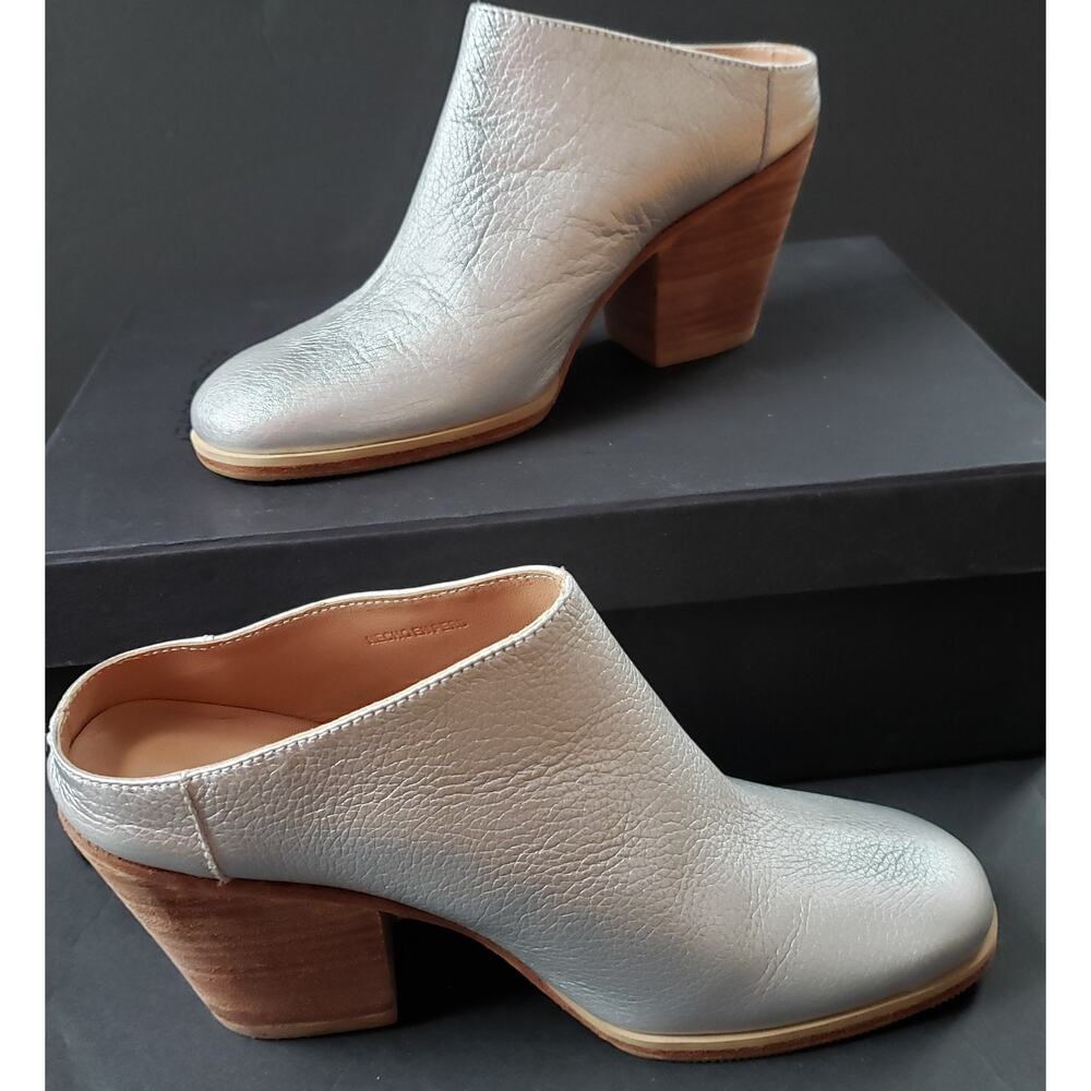 Rachel Comey Silver Leather Mules Womens 6